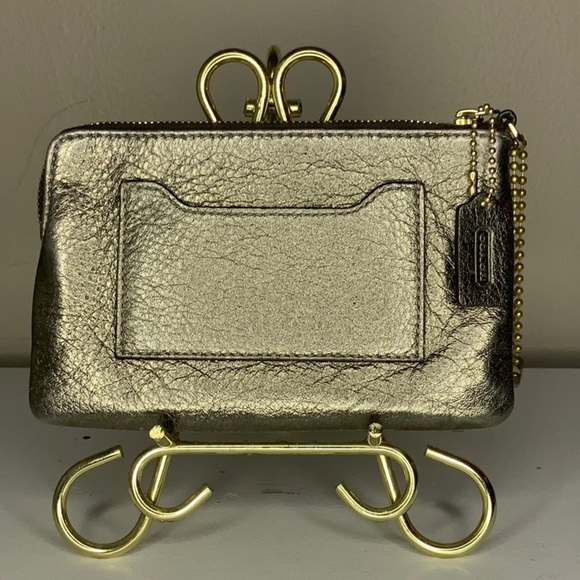 Coach Metallic Gold Zippered Leather Wallet (6.5" x 4") - Picture 5 of 7